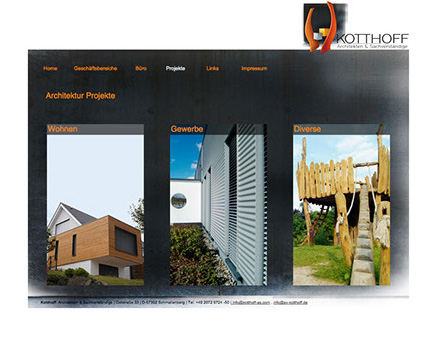 Bild Startseite www.kotthoff-architektur.de zu Internetauftritt Kotthoff Architektur in Schmallenberg